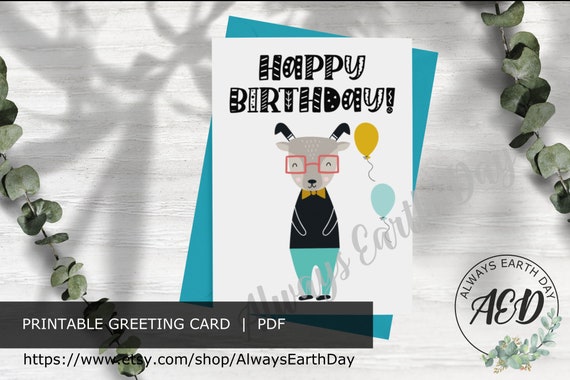 Printable Birthday Card Happy Birthday Card Pdf Birthday | Etsy