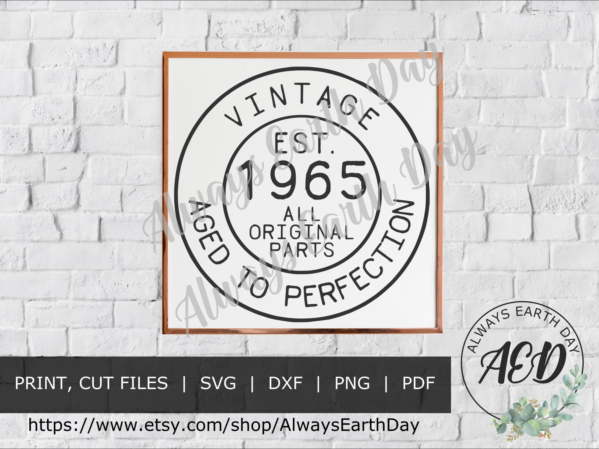 Vintage 1965 Svg, 1965 Birthday Svg, 1965 Birthday Shirt Svg, Aged