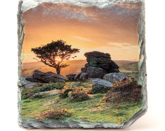 Slate Coaster - Dartmoor Sunset