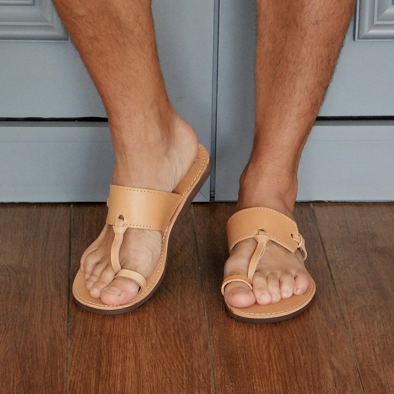 Men flip flop sandals toe ring sandals men mens sandals Etsy