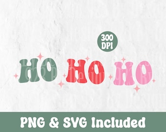 Retro Weihnachten Ho Ho Ho PNG SVG, Kokette Weihnachtsbaum Sublimation (Digitaler Download)