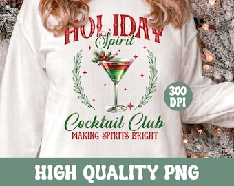 Weihnachten Png, Kokette Urlaubsstimmung Cocktail Club Png, Vintage Weihnachten Png, Social Club Png, lustige Weihnachten Png, Weihnachten Sublimation