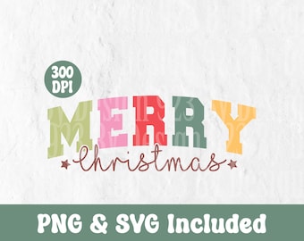 Frohe Weihnachten SVG PNG, Retro Weihnachts-Shirt SVG Weihnachten Png Sublimation, Varsity College-Sweatshirt, Weihnachts-Uni-svg