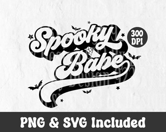Spooky Babe PNG Shirt, Halloween Kunst, Halloween PNG, retro Halloween, gruselige Illustration, lustiges Design, Sarkasmus SVG, Goth SVG, Gruselsaison