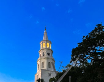 Saint Michael's de noche - Downtown Charleston