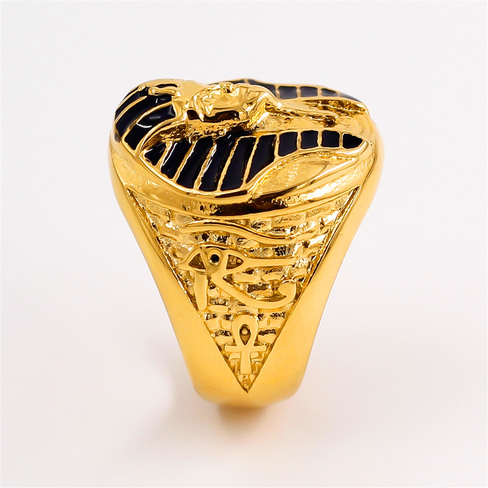 Cool Ancient Egypt Ring Men's Gifts Farao Stainless Steel Etsy