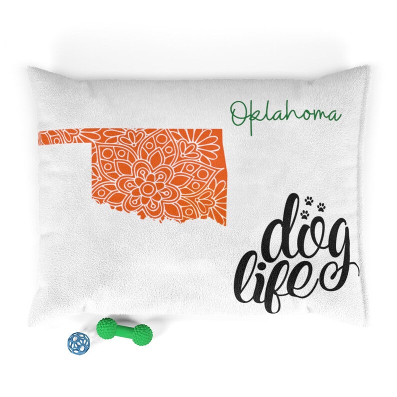 Download Oklahoma Mandala Dog Life Dog Bed 28x18 or 40x30 State Pet ...