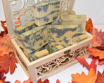 GINGER Bar Soap, Eucalyptus-Lemongrass Essential oils, Tallow, Coconut oil, Olive oil, Bar Soap, Charcoal, Handmade