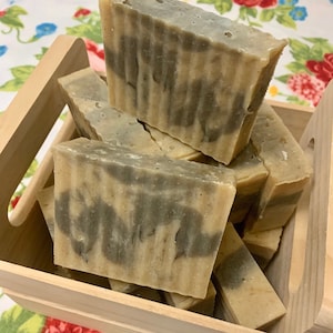 GINGER, Bar SOAP, Coconut, Olive oils, Shea Butter, Beewax, Turmeric, Activated Charcoal, Peppermint Essential Oil, Handmade