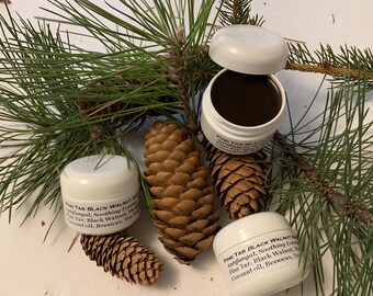 PINE TAR, Black Walnut, Celandine, Marigold, Tea Tree, Shea Butter, Salve, Skin moisturizer 1oz