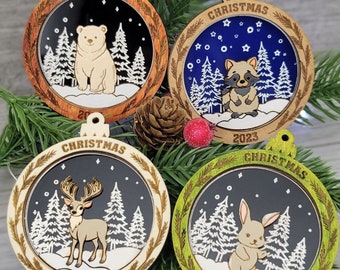 Handmade Engraved Acrylic Winter Wonderland Christmas Ornament