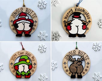 Handmade Cheeky Christmas Tree Ornaments