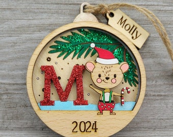 Custom Wooden Christmas Ornament, Holiday Ornament for Christmas Tree