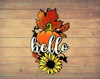 Fall Themed Trellis Door Welcome Sign