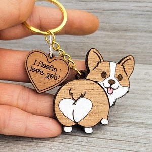 Custom Valentine's Day Corgi Gift Keychain Charm