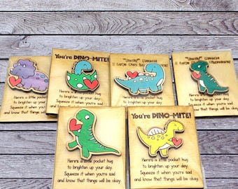 Engraved Wood Animal Pocket Hug Tokens, Valentine's Gift, Gift Ideas for Kids