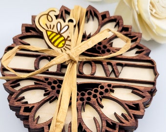 Personalized Sunflower Coasters Set