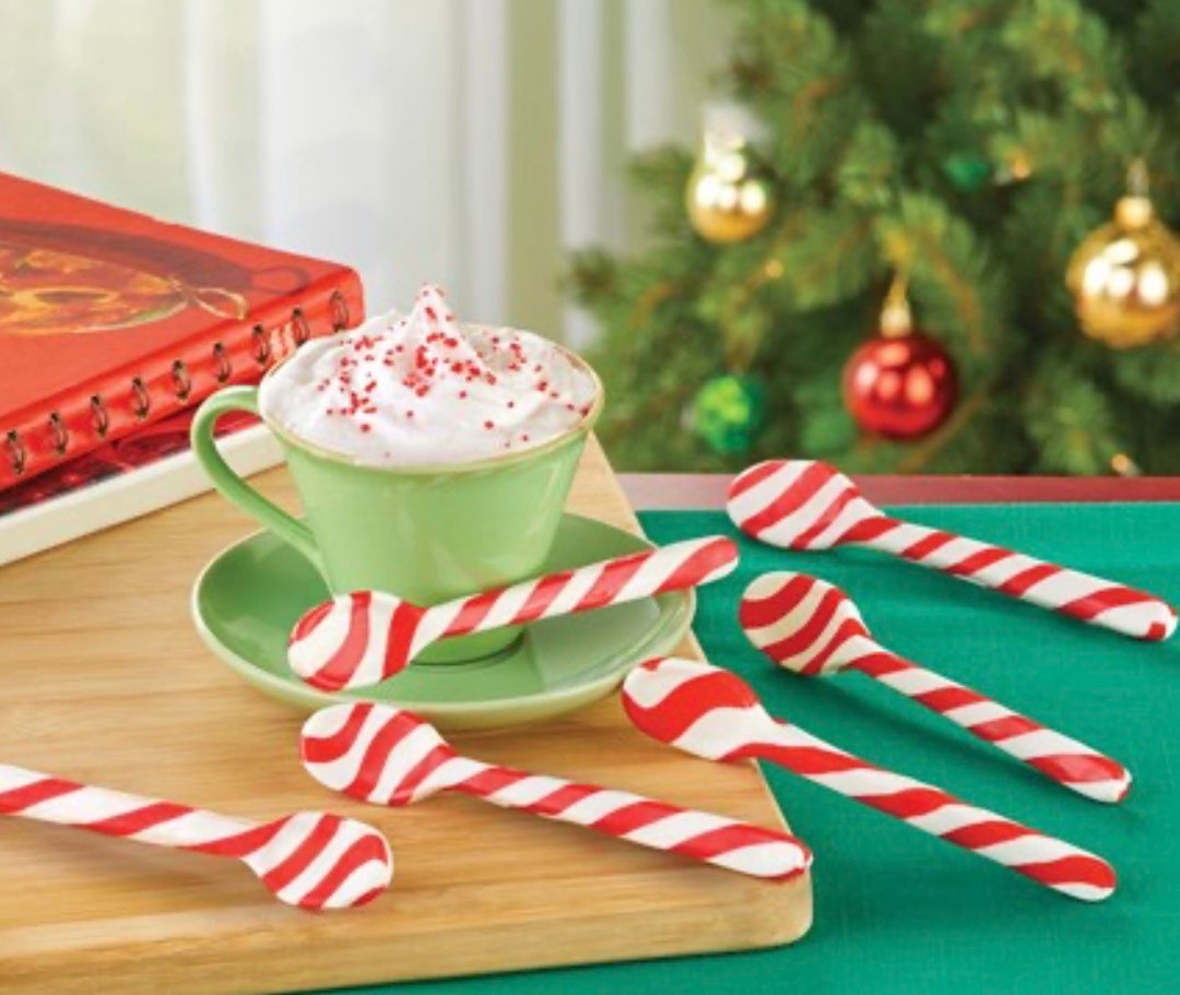 Candy Cane Spoons 6pack Etsy