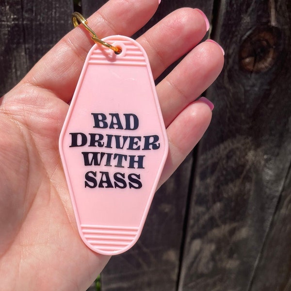 MOTEL KEY funny bad driver keychain