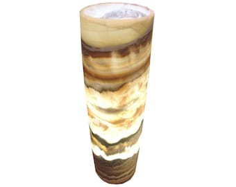 Onyx Table Lamp // Cylindrical // Galactea // Open Top || Onyx Stone Table Lamp || Onyx Marble Table Lamp || Onyx Stone Lamp || Onyx Lamp