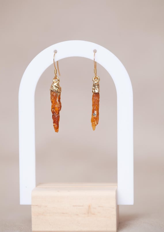 Boucles d'oreilles cyanite orange - Bijou artisanal - Cadeau unique -