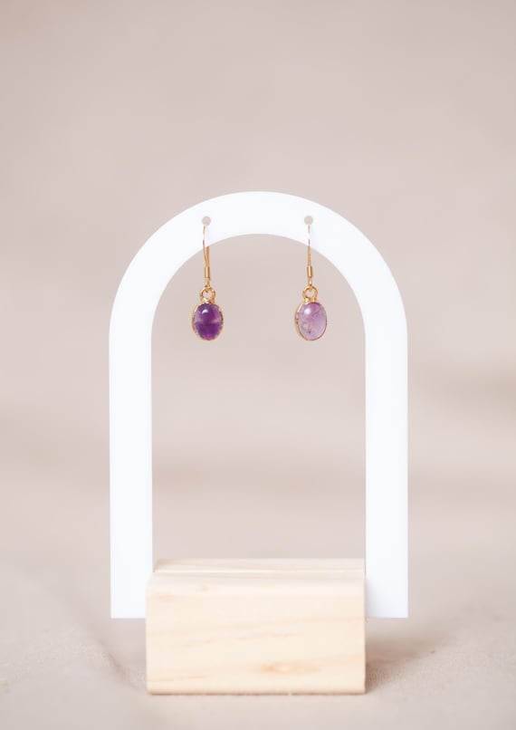 Boucles d'oreilles Améthyste  - cadeau fait main - bijou artisanal -