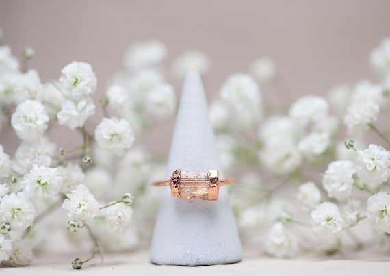 Raw copper topaz ring - Size FR 56 - natural topaz stone ring - Symbolic gift - birth gift - Unique jewelry.