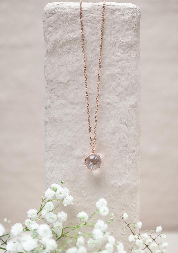 Rock Crystal Necklace - Rock Crystal Pendant - Natural Stone Jewelry - Unique Gift