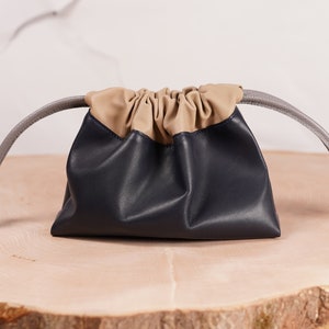 handmade leather clutch, modern pouch bag