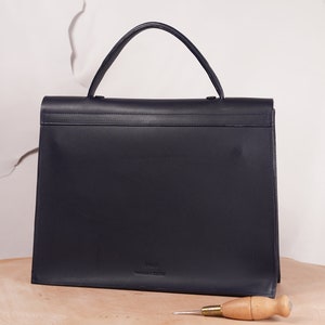 handmade ladies leather briefcase image 2