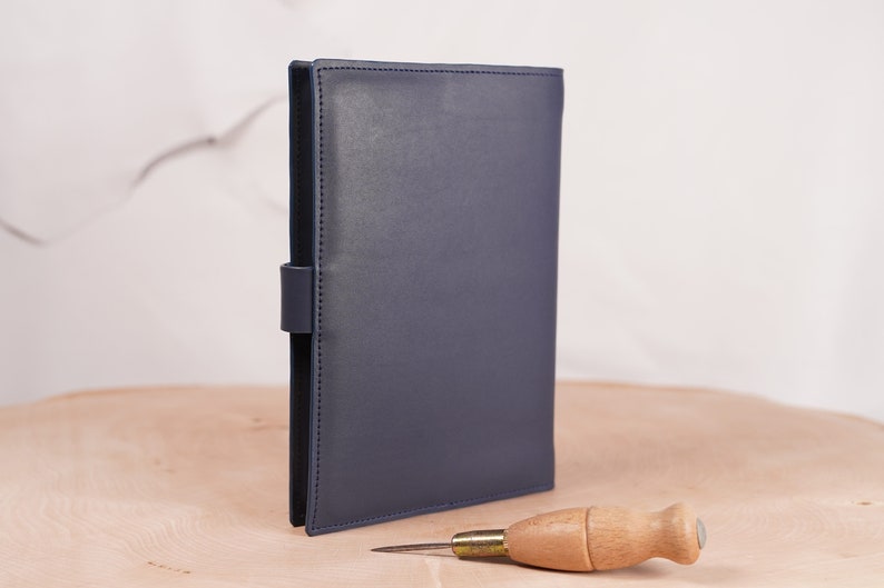 Handmade leather cover for notebook, case and business card holder, leather writing case image 2