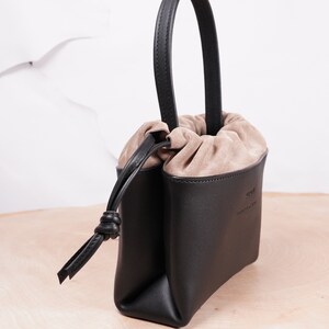 handmade leather clutch, modern leather bag image 2