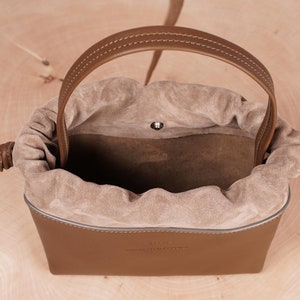 handmade leather clutch, modern leather bag image 7