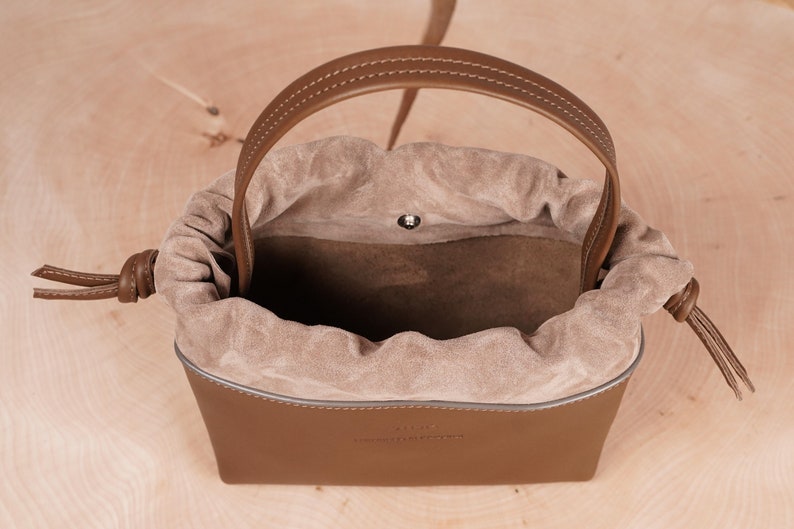 handmade leather clutch, modern leather bag image 7