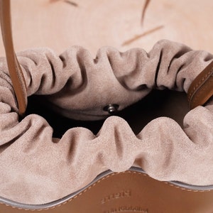 handmade leather clutch, modern leather bag image 5