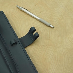 Handmade leather cover for notebook, case and business card holder, leather writing case image 5