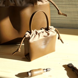 handmade leather clutch, modern leather bag image 8