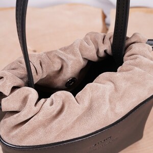 handmade leather clutch, modern leather bag image 4