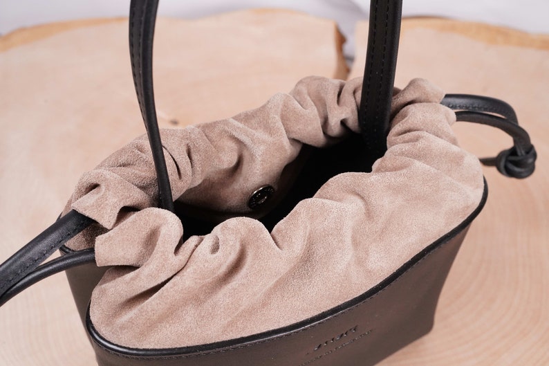 handmade leather clutch, modern leather bag image 4