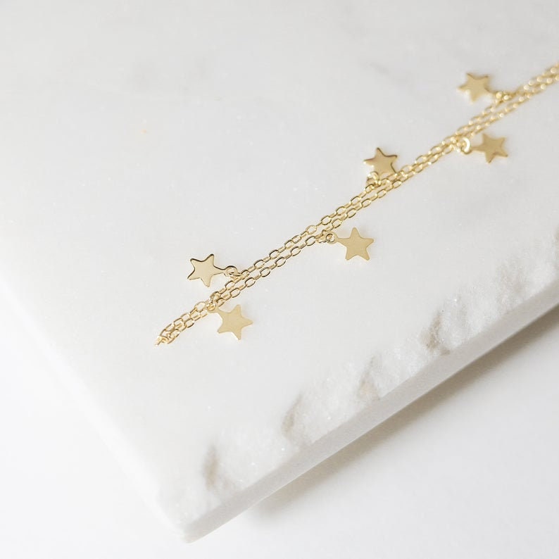 Canner Fashion Boho Women Choker Gold Silver Chain Star Pendants Short Necklaces For Women Party Jewelry Gift