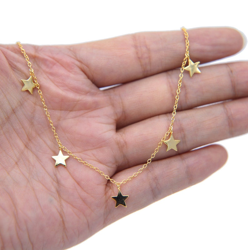 Canner Fashion Boho Women Choker Gold Silver Chain Star Pendants Short Necklaces For Women Party Jewelry Gift