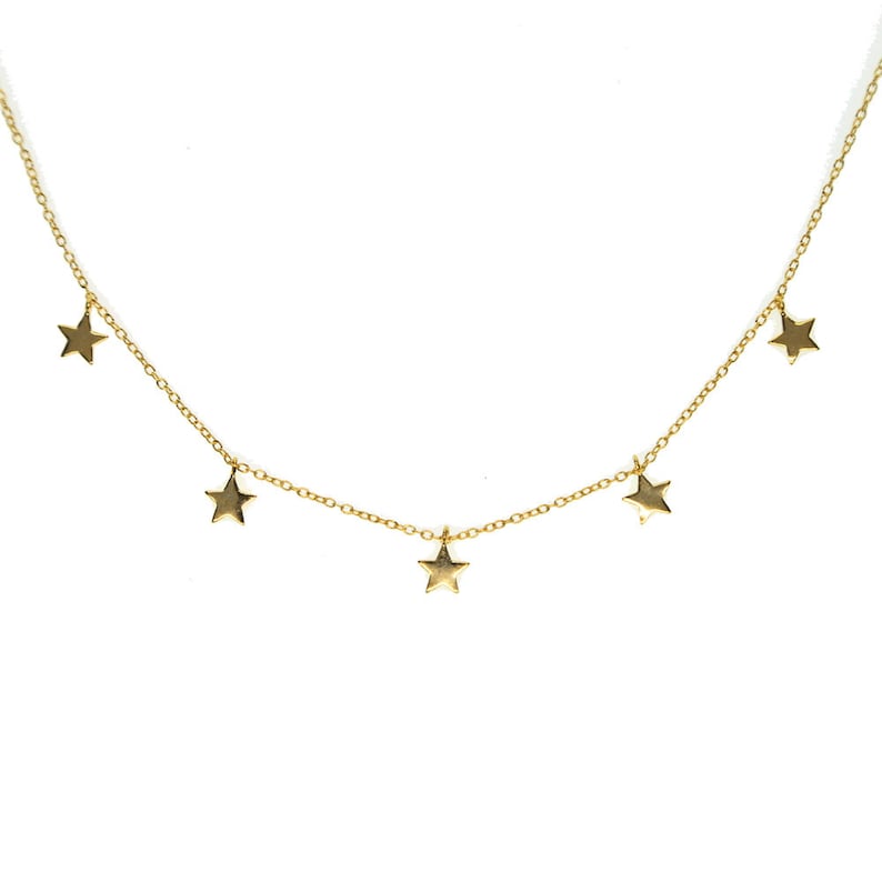 Canner Fashion Boho Women Choker Gold Silver Chain Star Pendants Short Necklaces For Women Party Jewelry Gift