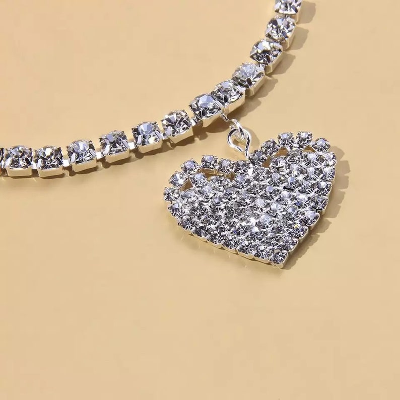 Heart-shaped Jewelry Women/'s Ankle Bracelet Beautiful Anklet Rock crystal Rhinestones