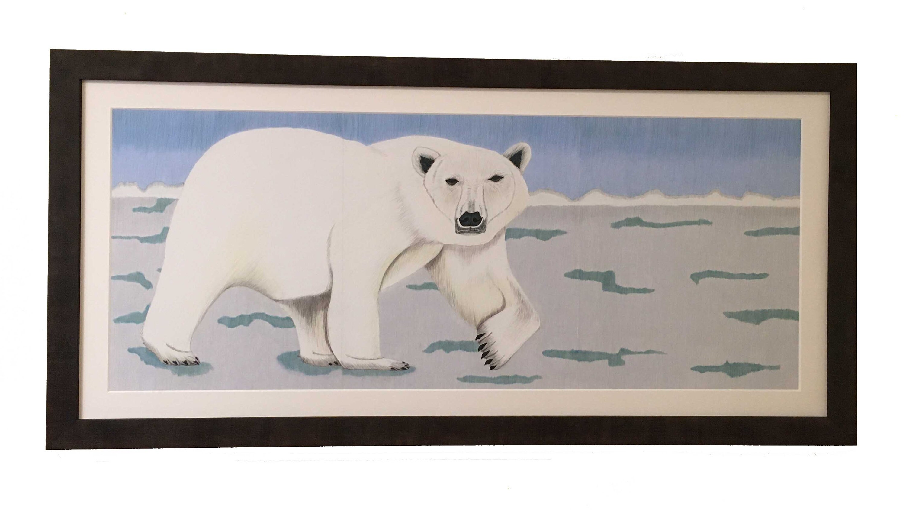 Polar Bear Art, Polar Bear Drawing, Animal Print, Polar Bear Colored ...