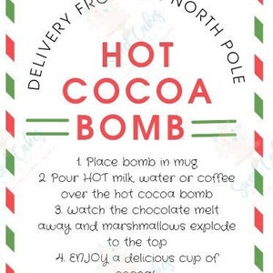 Christmas Hot Cocoa Bomb Labels / tags