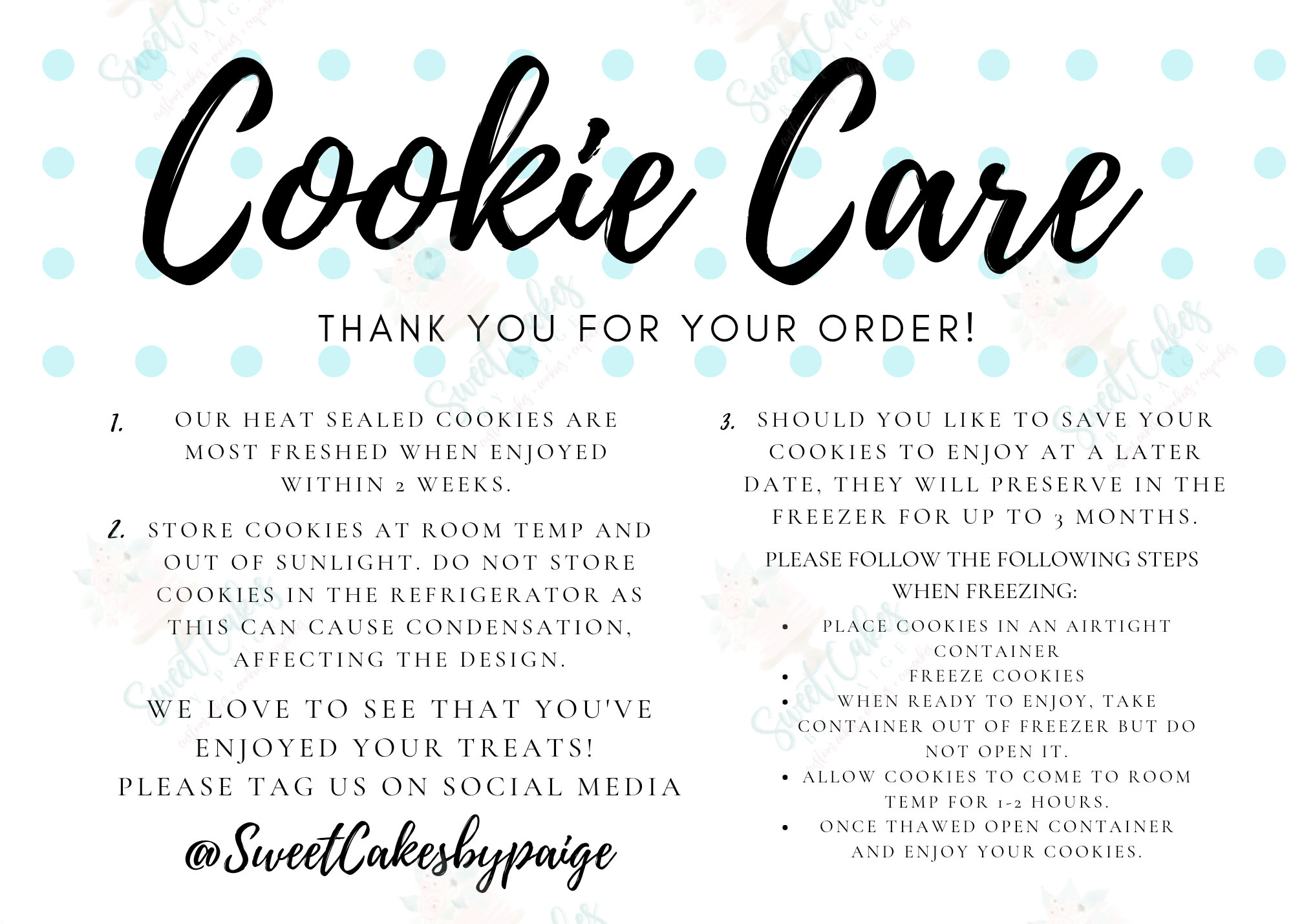 Cookie Care Cards Etsy