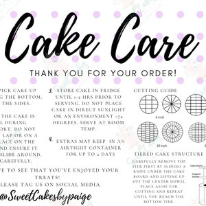 Cake Card Card (DIGITAL) with cake cutting guide