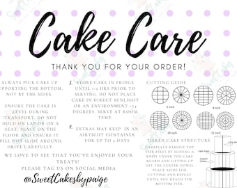Cake Card Card (DIGITAL) with cake cutting guide