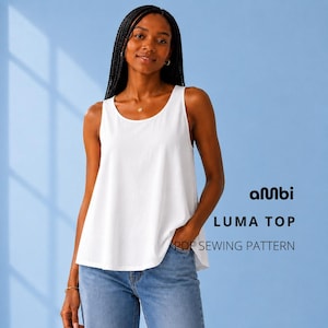 A line women tank top | Sewing Pattern | Woven Fabrics | Beginner friendly
