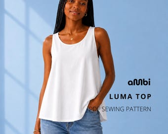 A line women tank top | Sewing Pattern | Woven Fabrics | Beginner friendly